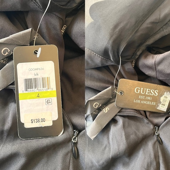 NWT GUESS Little Black Dress with Jeweled Collar 4 - Picture 5 of 16